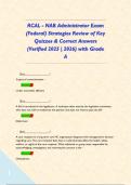 RCAL - NAB Administrator Exam &lpar;Federal&rpar; Strategies Review of Key Quizzes & Correct Answers &lpar;Verified 2025 &vert; 2026&rpar; with Grade A      