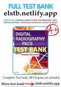 Test Bank for Digital Radiography and PACS 3rd Edition Carter / All Chapters 1-13 / Full Complete
