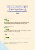 Salesforce Admin Certification &vert; Q-Bank&vert; Complete Accurate Quizzes with Verified Answers &lpar;Latest Update 2025 &vert; 2026&rpar;     