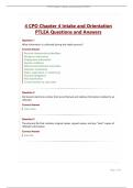 4 CPO Chapter 4 Intake and Orientation PTLEA Questions and Answers