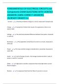 FUNDAMENTALS OF ELECTRICAL CIRCUITS and  Components EXAM QUESTIONS WITH VERIFIED  ANSWERS &lpar;100&percnt; CORRECT ANSWERS&rpar;  &sol;ALREADY GRADED A&plus; 