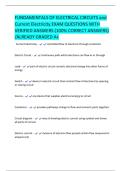 FUNDAMENTALS OF ELECTRICAL CIRCUITS and  Current Electricity EXAM QUESTIONS WITH  VERIFIED ANSWERS &lpar;100&percnt; CORRECT ANSWERS&rpar;  &sol;ALREADY GRADED A&plus;