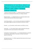 FUNDAMENTALS OF ELECTRICAL CIRCUITS and  Magnetism EXAM QUESTIONS WITH VERIFIED  ANSWERS &lpar;100&percnt; CORRECT ANSWERS&rpar;  &sol;ALREADY GRADED A&plus; 