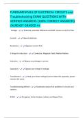 FUNDAMENTALS OF ELECTRICAL CIRCUITS and  Troubleshooting EXAM QUESTIONS WITH  VERIFIED ANSWERS &lpar;100&percnt; CORRECT ANSWERS&rpar;  &sol;ALREADY GRADED A&plus; 