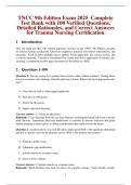 TNCC9thEdition Exam 2025 Complete  Test Bank with 100 Verified Questions&comma;  Detailed Rationales&comma; and Correct Answers  for Trauma Nursing Certification