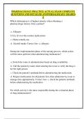 PHARMACOLOGY PRACTICE ACTUAL EXAM COMPLETE  QUESTIONS AND DETAILED ANSWERS|ALREADY GRADED  A 