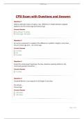 CPSI Exam with Questions and Answers