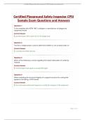 Certified Playground Safety Inspector CPSI Sample Exam Questions and Answers