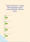 Nutrition ATI proctored&quest;&quest; &vert; Strategies Review of Key Quizzes & Correct Answers &lpar;Verified 2025 &vert; 2026&rpar; with Grade A&period;       