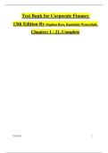 Test Bank for Corporate Finance 13th Edition &ndash; Ross & Westerfield &lpar;Ch&period; 1-21&rpar; A&plus;