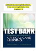 TEST BANK For Understanding the Essentials of Critical Care Nursing&comma; 3rd Edition by Perrin&comma; Verified Chapters 1 - 19&comma; Complete Newest Version