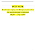 Operations & Supply Chain Management 17th Edition Jacobs & Chase &vert; Complete Test Bank 1‑22 A&plus;