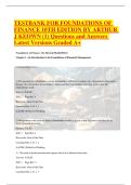 TESTBANK FOR FOUNDATIONS OF FINANCE 10TH EDITION BY ARTHUR J KEOWN (1) Questions and Answers Latest Versions Graded A+