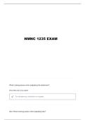 NMNC 1235 EXAM 1 STUDY GUIDE QUESTIONS AND VERIFIED ANSWERS