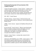 Professional Nursing Quiz &num;4 Exam Questions With Complete Solutions