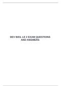  DEV BIOL LE 2 EXAM QUESTIONS AND ANSWERS