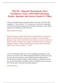 NSG 550 &ndash; Diagnostic Reasoning for Nurse Practitioners  Exam 1 &lpar;2025-2026&rpar; Fall-Spring Practice  Questions And Answers Graded A&plus; Wilkes