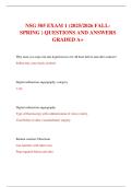 NSG 505 EXAM 1 &lpar;2025&sol;2026 FALL-SPRING &rpar; QUESTIONS AND ANSWERS GRADED A&plus;