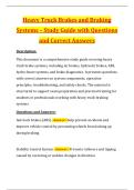 Heavy Truck Brakes and Braking Systems &ndash; Study Guide with Questions and Correct Answers
