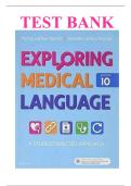 Test Bank - for Exploring Medical Language A Student-Directed Approach&comma; 10e 10th Edition by Myrna LaFleur Brooks&comma; All Chapters &vert;Complete Guide A&plus;