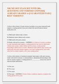 NRCME DOT EXAM 2025 WITH 200&plus;  QUESTIONS AND VERIFIED ANSWERS&vert;&vert;  ALREADY GRADED A&plus;&vert;&vert; GUARANTEED PASS &vert;&vert;  BEST VERSION&excl;&excl;&excl; 