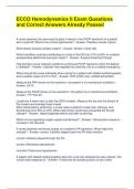 ECCO Hemodynamics II Exam Questions and Correct Answers Already Passed 