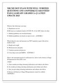 NRCME DOT EXAM WITH WELL VERIFIED  QUESTIONS AND ANSWERS&vert;&vert; GUARANTEED  PASS &vert;&vert; ALREADY GRADED A&plus; &vert;&vert; LATEST  UPDATE 2025