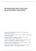 PSI MANICURE PRACTICE EXAM WITH ACCURATE SOLUTIONS