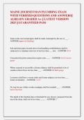 MAINE JOURNEYMAN PLUMBING EXAM  WITH VERIFIED QUESTIONS AND ANSWERS&vert;&vert;  ALREADY GRADED A&plus; &vert;&vert; LATEST VERSION  2025 &vert;&vert; GUARANTEED PASS  