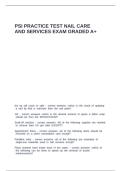 PSI PRACTICE TEST NAIL CARE AND SERVICES EXAM GRADED A&plus;