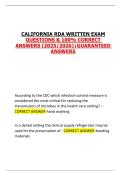 California RDA Written Exam Questions & 100% Correct Answers (2025/2026) – Complete Exam