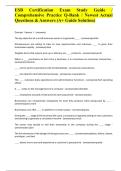 ESB Certification Exam Study Guide &sol; Comprehensive Practice Q-Bank &sol; Newest Actual Questions & Answers &lpar;A&plus; Guide Solution&rpar;