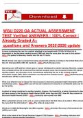 WGU D220 OA ACTUAL ASSESSMENT  TEST Verified ANSWERS &vert; 100&percnt; Correct &vert;  Already Graded A&plus;  questions and Answers 20252026 update 