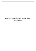 MSN 621 FINAL STUDY GUIDE 100&percnt; ACCURATE