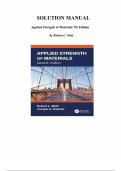 Solutions Manual &mdash; Applied Strength of Materials&comma; 7th Edition by Robert L&period; Mott & Joseph A&period; Untener &lpar;Chapters 1&ndash;14&rpar;