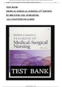 Test Bank For Medical Surgical Nursing 14th Edition by Brunner and Suddarths&period; All Chapters Covered&comma; Latest Edition