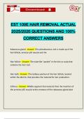 EST 109E HAIR REMOVAL ACTUAL 2025&sol;2026 QUESTIONS AND 100&percnt; CORRECT ANSWERS