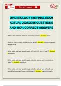 UVIC BIOLOGY 186 FINAL EXAM ACTUAL 2025&sol;2026 QUESTIONS AND 100&percnt; CORRECT ANSWERS