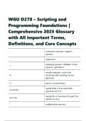 WGU D278 &ndash; Scripting and Programming Foundations &vert; Comprehensive 2025 Glossary with All Important Terms&comma; Definitions&comma; and Core Concepts
