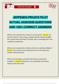 JEPPESEN PRIVATE PILOT ACTUAL 2025&sol;2026 QUESTIONS AND 100&percnt; CORRECT ANSWERS