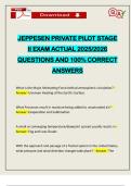 JEPPESEN PRIVATE PILOT STAGE II EXAM ACTUAL 2025&sol;2026 QUESTIONS AND 100&percnt; CORRECT ANSWERS