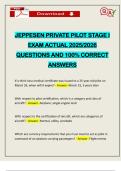 PACKAGE DEAL&colon;&colon;&colon; JEPPESEN PRIVATE PILOT STAGE I&comma;II ACTUAL 2025&sol;2026 Q&A 100&percnt; PASS