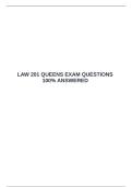  LAW 201 QUEENS EXAM QUESTIONS 100&percnt; ANSWERED