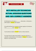 NCTI INSTALLER TECHNICIAN ACTUAL 2025&sol;2026 QUESTIONS AND 100&percnt; CORRECT ANSWERS