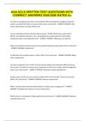 AHA ACLS WRITTEN TEST QUESTIONS WITH CORRECT ANSWERS 2025&sol;2026 RATED A&plus;