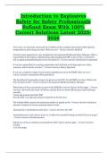 Introduction to Explosives Safety for Safety Professionals Refined Exam 2025&ndash;2026 &ndash; 100&percnt; Correct Solutions