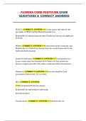 Florida Core Pesticide Exam &ndash; Questions with Correct Answers for Licensing Preparation