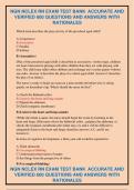 NGN NCLEX RN EXAM TEST BANK ACCURATE AND  VERIFIED 600 QUESTIONS AND ANSWERS WITH  RATIONALES