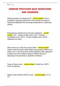 OSMOSE PESTICIDE QUIZ QUESTIONS  AND ANSWERS