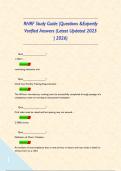 RNRF Study Guide &vert;Questions &Expertly Verified Answers &lpar;Latest Updated 2025 &vert; 2026&rpar;       